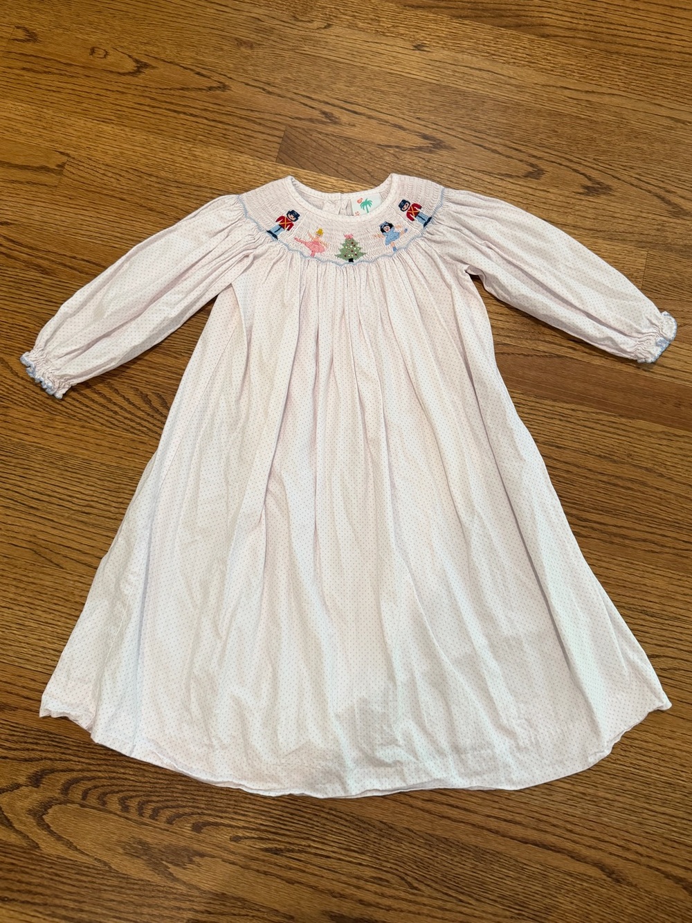 Smocked Pink Holiday Nightgown for Girls
